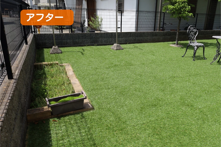 施工後 花壇は残し植栽スペースに