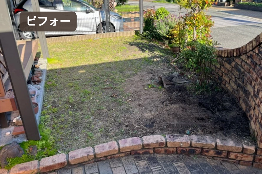 施工前の土の庭